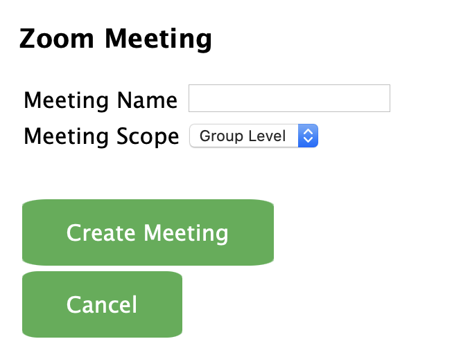 create zoom meeting with a name